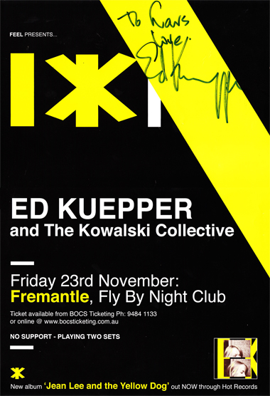 Poster from FlyByNight club, Fremantle, Nov 2007